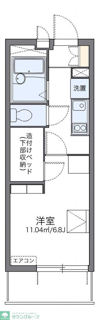 レオパレス岸町(1K/3階)の間取り写真