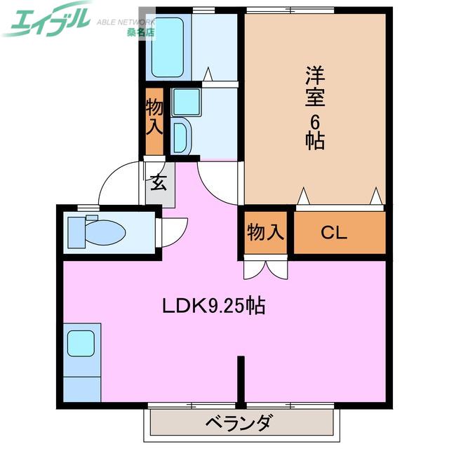 アネックス西正和台(1LDK/1階)の間取り写真