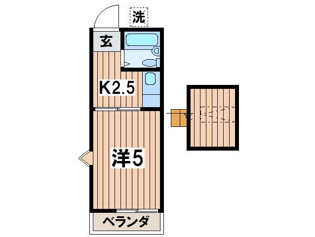 プチメゾン相模台(1K/2階)の間取り写真