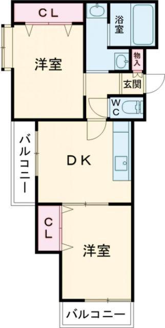 POLLACK OKUBO(2DK/5階)の間取り写真