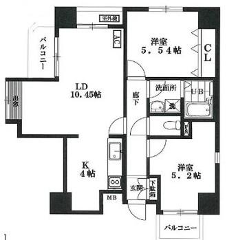 PLUS ONE プラスワン(2LDK/10階)の間取り写真
