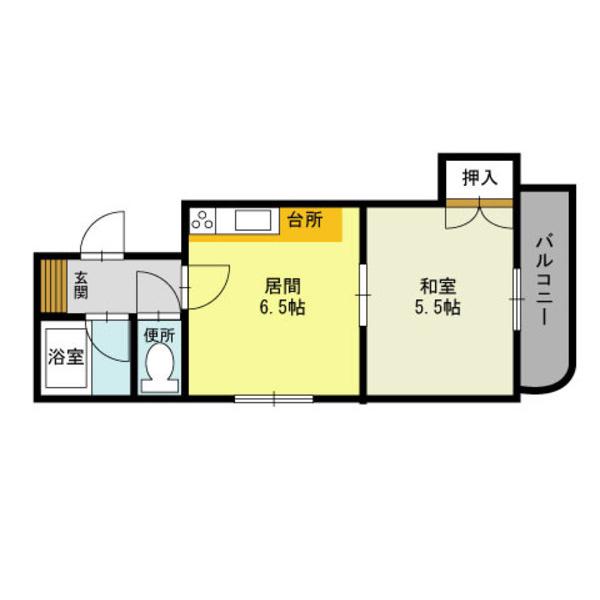 藤井ビル菊水I(1DK/5階)の間取り写真