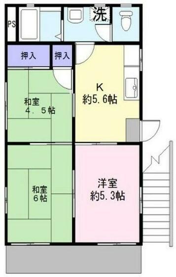 フレグランス逗子A棟(3K/1階)の間取り写真