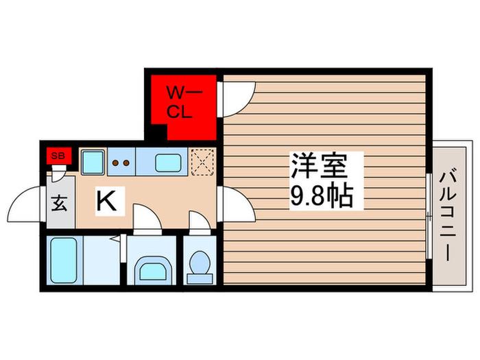 フラワーロード北小金(1K/2階)の間取り写真