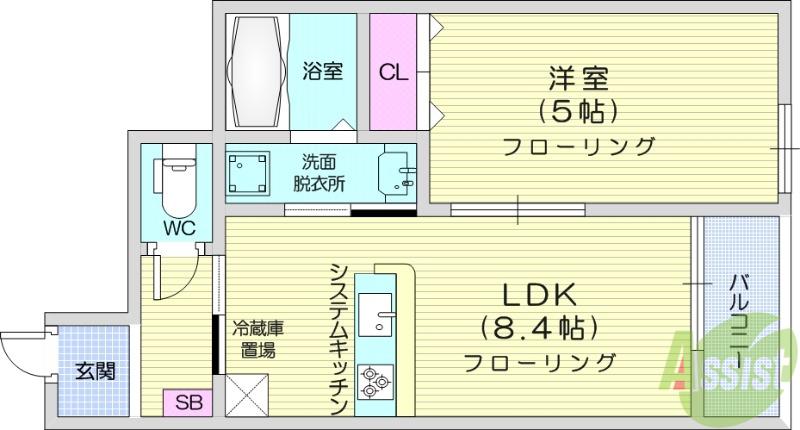 GRAN CLASS 5(1LDK/1階)の間取り写真