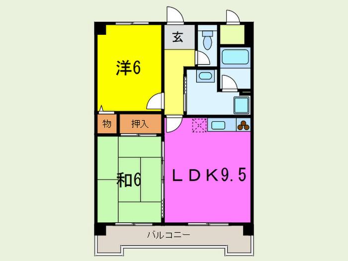 AVANCER岡本(2LDK/1階)の間取り写真