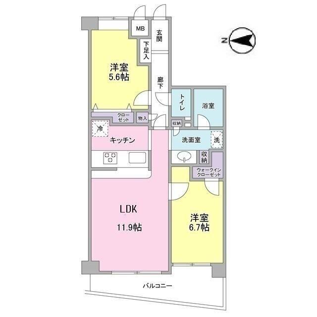 シルフィード南平台(2LDK/3階)の間取り写真