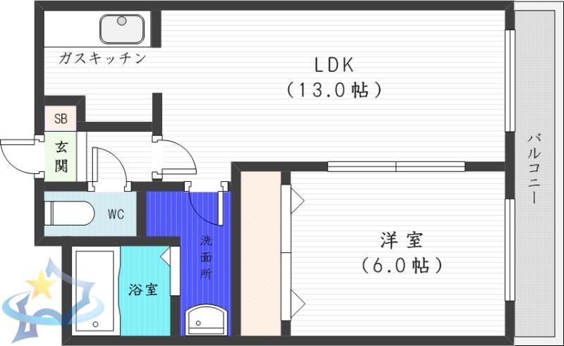 プラグレスII(1LDK/3階)の間取り写真