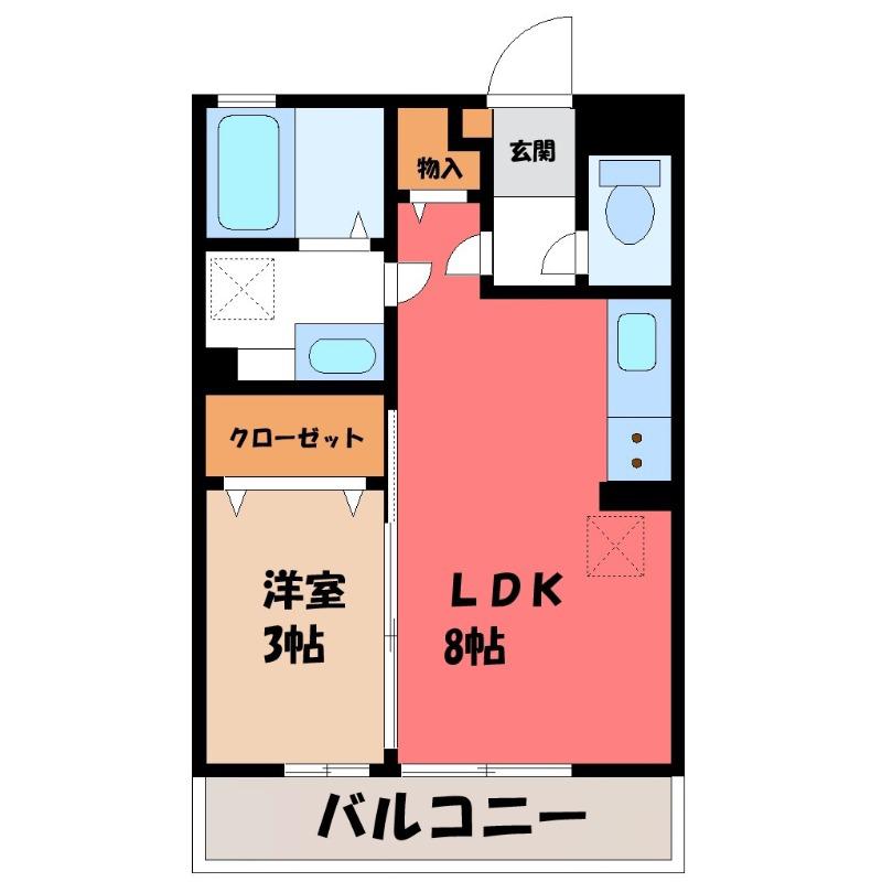 マリオーネ八千代(1LDK/3階)の間取り写真