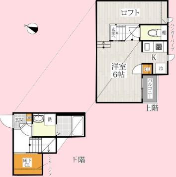 CB指扇ファーレ(1K/1階)の間取り写真