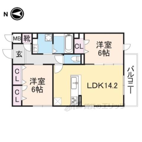 EMOUVOIR(2LDK/3階)の間取り写真