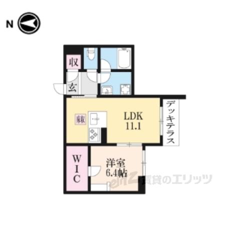 シャーメゾンFUJIMOTO2(1LDK/1階)の間取り写真