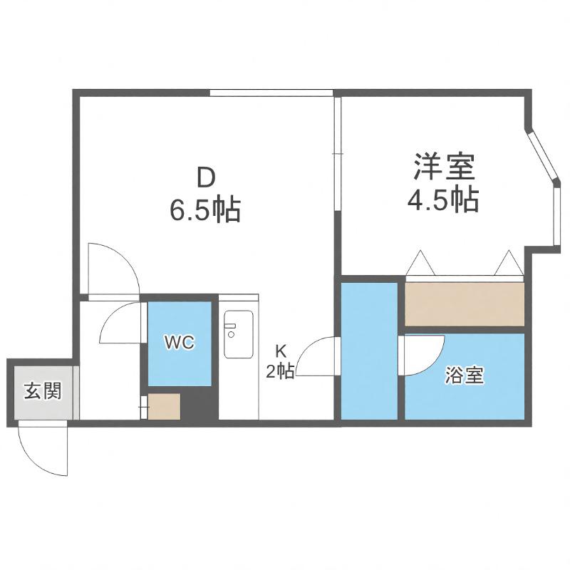 LEE TOWN D(1DK/1階)の間取り写真