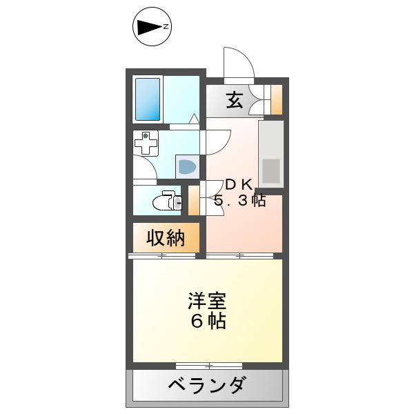 リアライズ木曽川(1DK/4階)の間取り写真