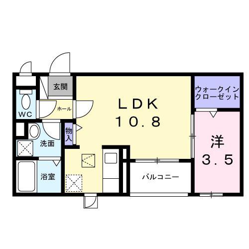 パレ・コンフォール(1LDK/1階)の間取り写真