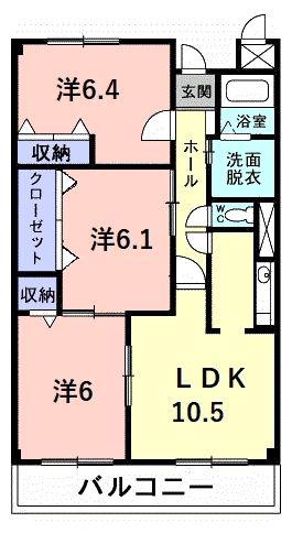 ベイシェント大和町(3LDK/1階)の間取り写真
