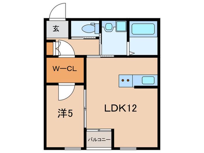 シュライン上吉田レジデンス(1LDK/2階)の間取り写真