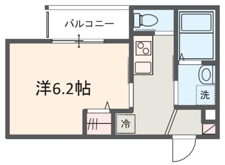 MELDIA行徳III(1K/2階)の間取り写真