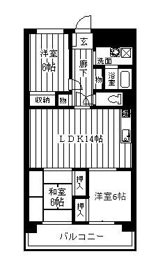 ノバカネイチ阿波座(3LDK/2階)の間取り写真