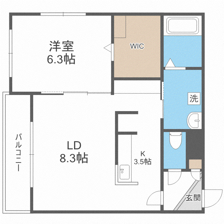 BILLS 棗(1LDK/3階)の間取り写真