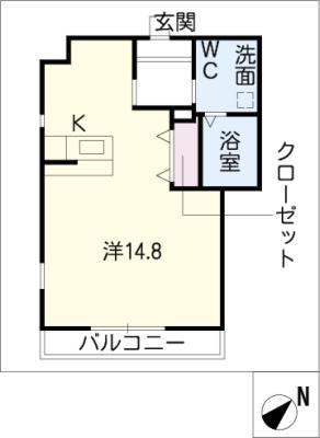 BIG RUBY(ワンルーム/3階)の間取り写真