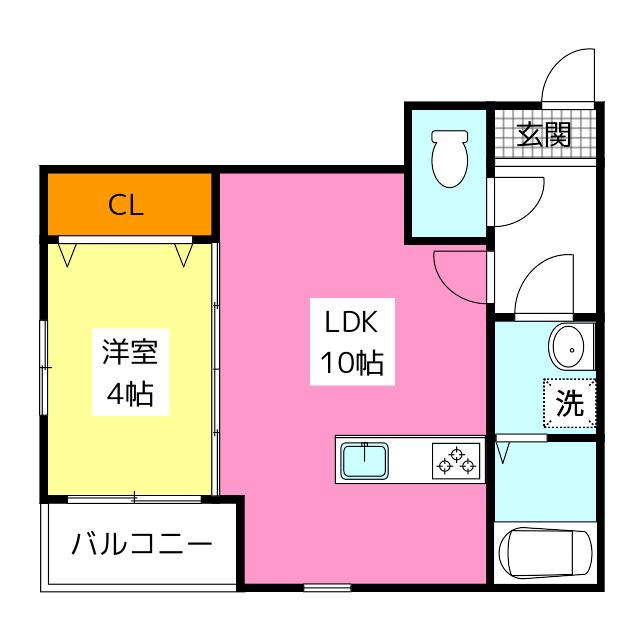 LA ALBA(1LDK/1階)の間取り写真