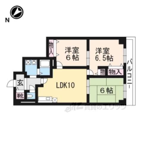 エーデル音羽(3LDK/1階)の間取り写真