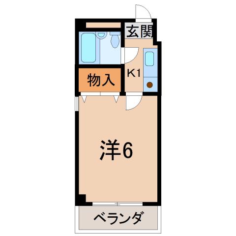 スカイハイツ十二番丁(1K/11階)の間取り写真