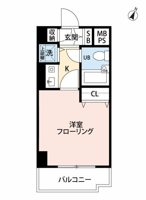 ワコーレ西馬込(1K/2階)の間取り写真