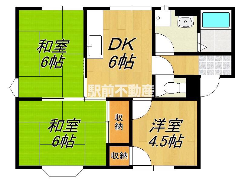 リベルテ白石D棟(3DK/1階)の間取り写真