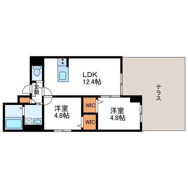 MIDTOWN TERRACE N20 ミッドタウンテラスN20(2LDK/1階)の間取り写真
