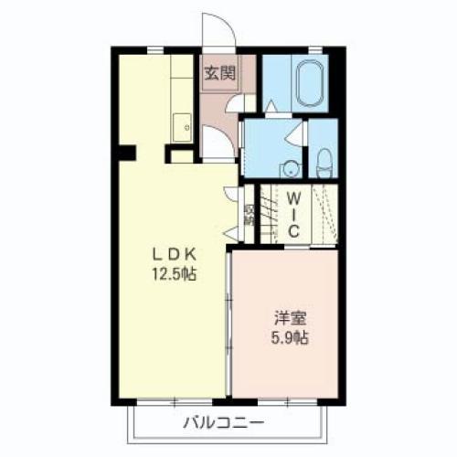 ドリーム(1LDK/2階)の間取り写真
