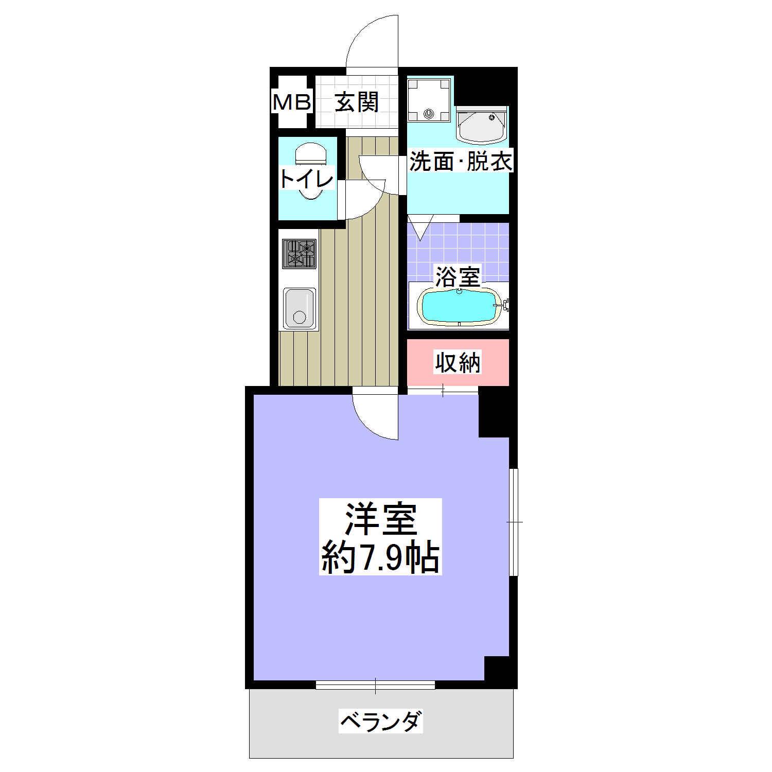 ソレイユリオ(1K/2階)の間取り写真