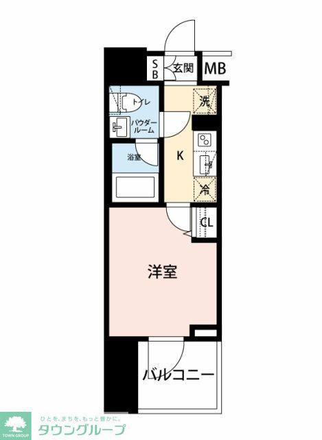 クレイシア川口(1K/4階)の間取り写真