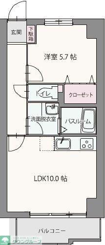 コロッサル六地蔵(1LDK/6階)の間取り写真