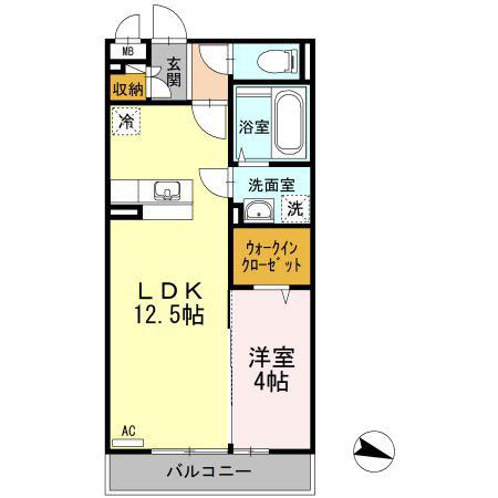 レクサス新宿通(1LDK/2階)の間取り写真