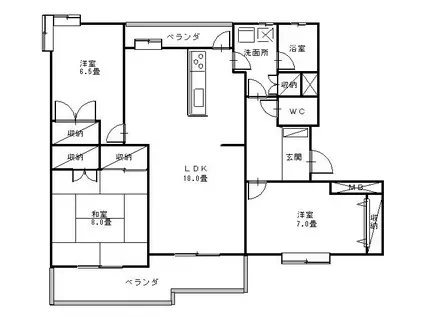 ビューティーライフ荒牧(3LDK/1階)の間取り写真