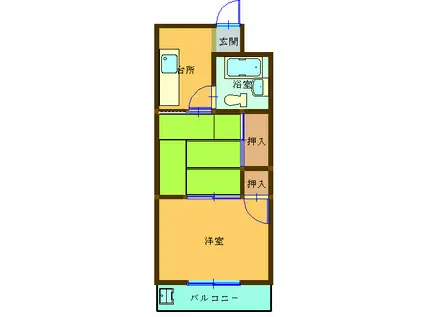 茂木ビル(2K/2階)の間取り写真