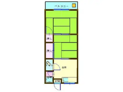 小坂中川荘(2K/1階)の間取り写真