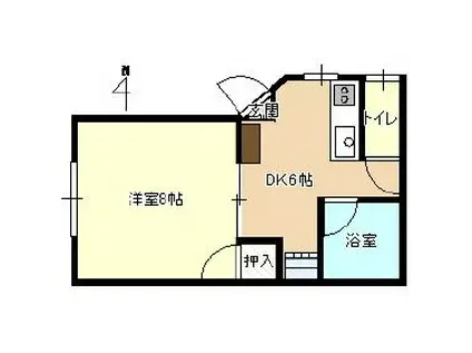 コーポさいごく(1DK/2階)の間取り写真
