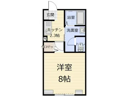 シティハイムサンセール(1K/1階)の間取り写真