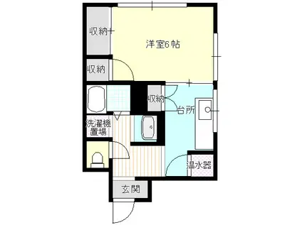 桜城マンション(1K/4階)の間取り写真