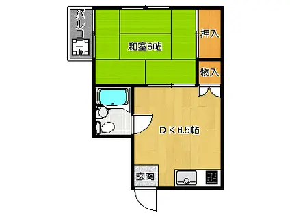 松本マンション(1DK/2階)の間取り写真