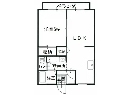 江藤ハイツ5号地(1LDK/2階)の間取り写真