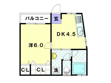 ハイツ新小島ビル(1DK/1階)の間取り写真