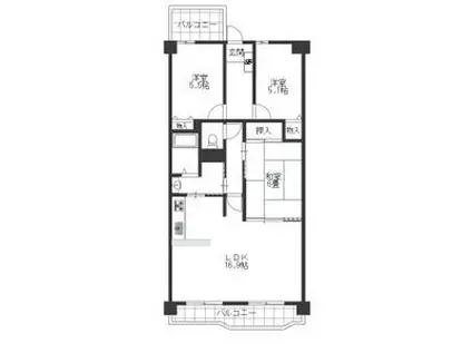 スペリア豊田(3LDK/9階)の間取り写真