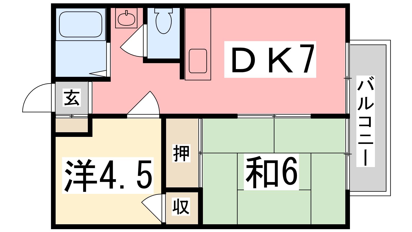 サンシティ下手野(2DK/2階)の間取り写真