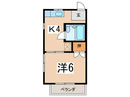 メゾンシノハラ(1K/2階)の間取り写真
