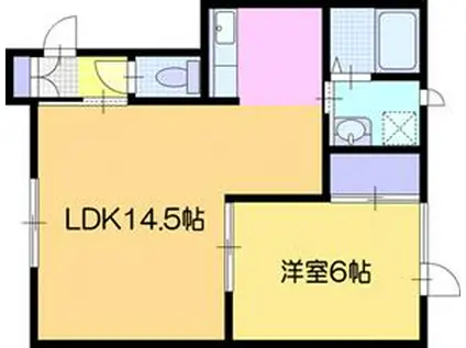 ファーストタウン江別(1LDK/2階)の間取り写真