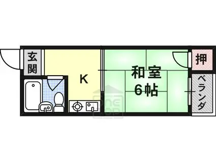 コーポモリタ(1K/1階)の間取り写真